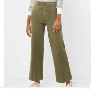 LOFT High Rise Wide Legged Jeans (Green)